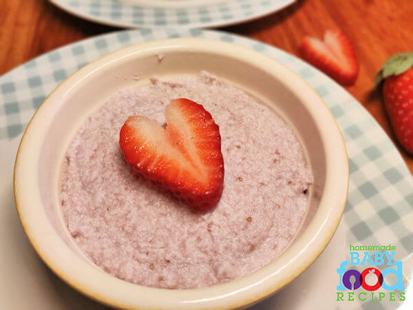 Baby's strawberry mousse for Valentine's Day