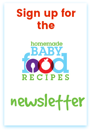 en melding om å registrere deg for hjemmelaget baby mat oppskrifter nyhetsbrev